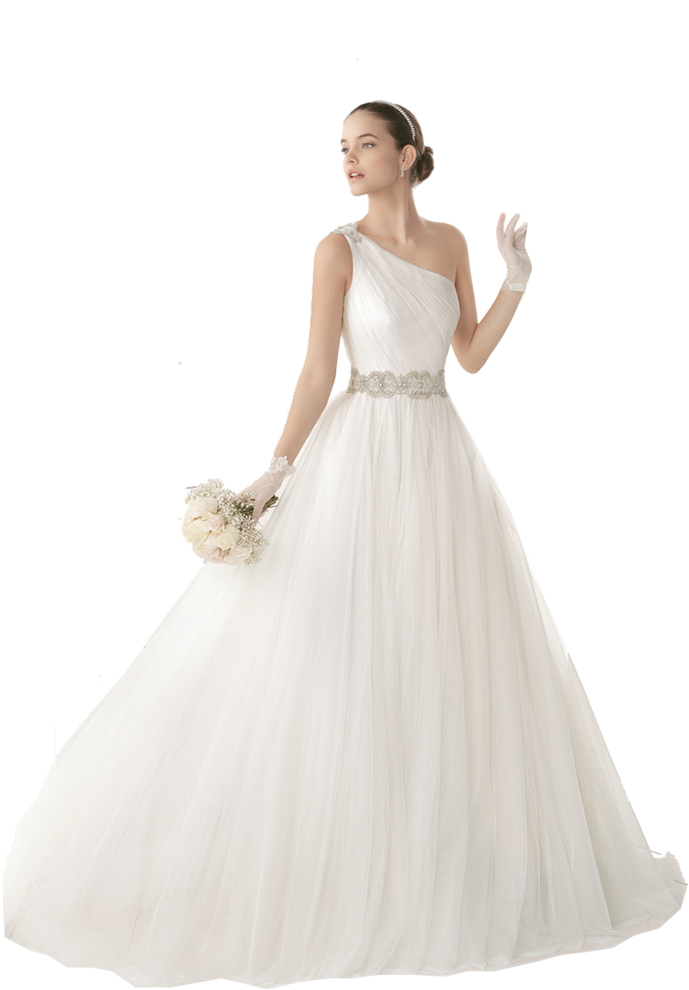 Elegant Bridein White Gown