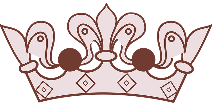 Elegant Brownand Beige Crown Graphic