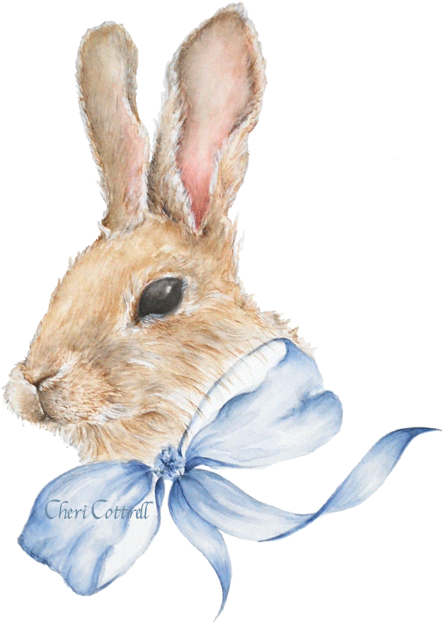 Elegant Bunnywith Blue Bow