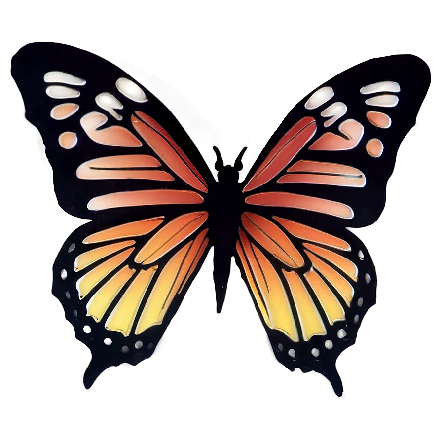 Elegant Butterfly Outline Png Swp63