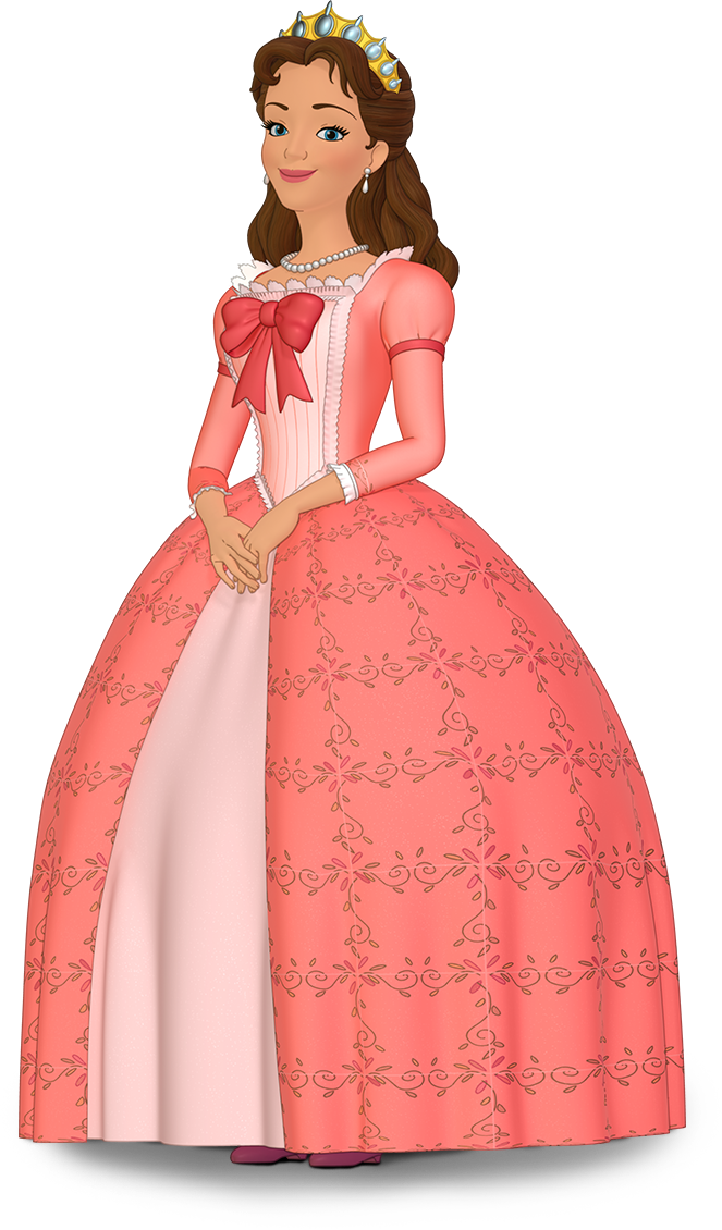 Elegant Cartoon Princessin Pink Gown