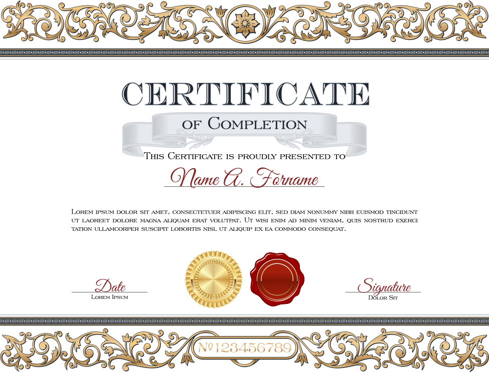 Elegant Certificateof Completion Template