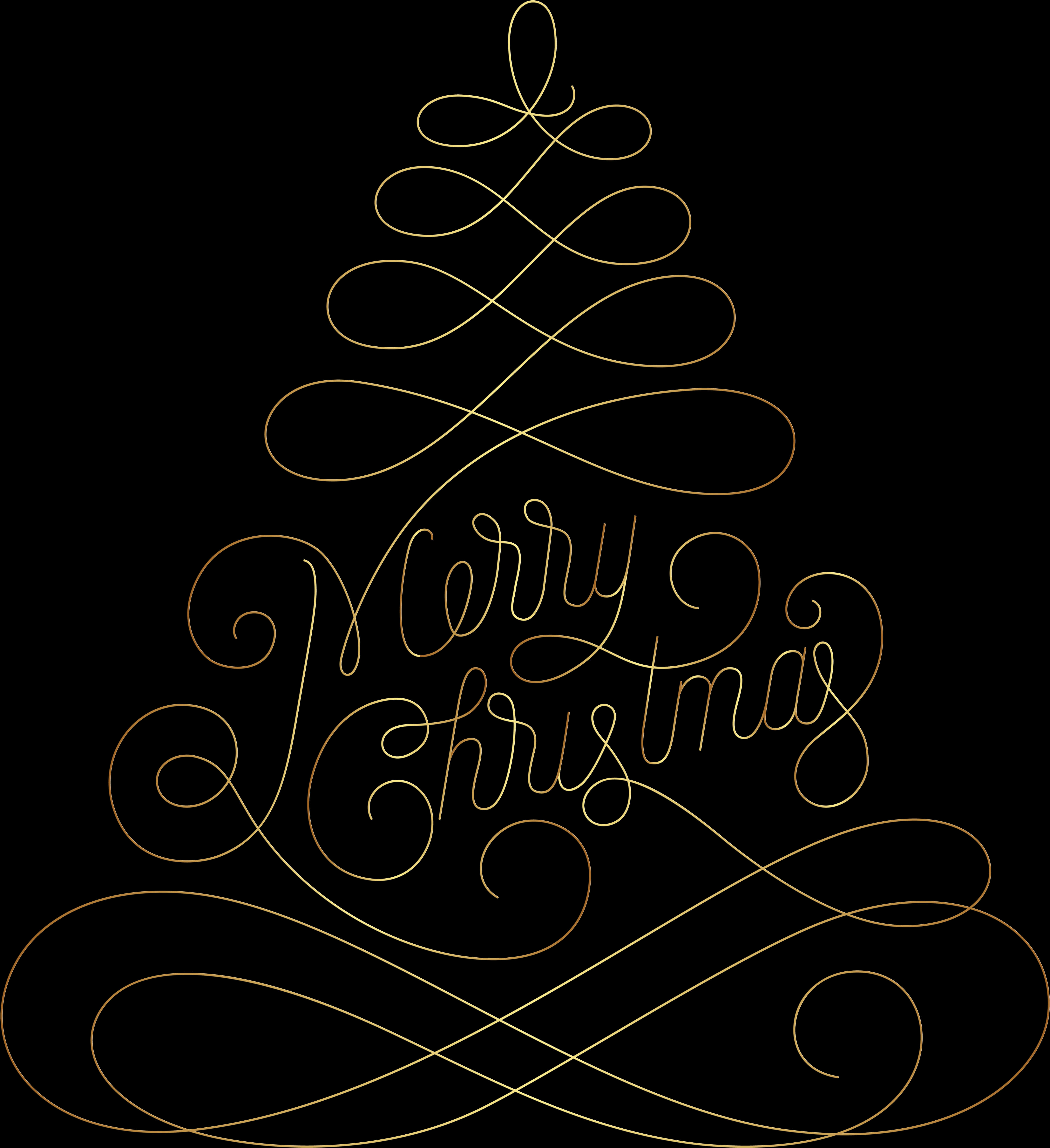 Elegant Christmas Tree Calligraphy