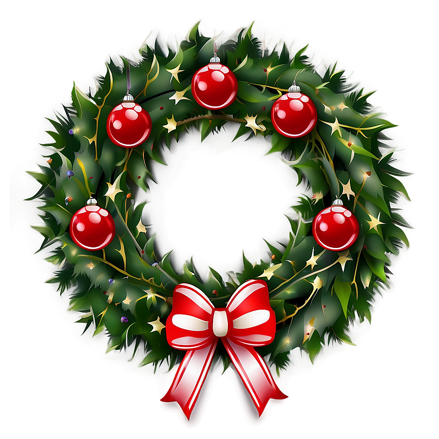 Elegant Christmas Wreath Png 25