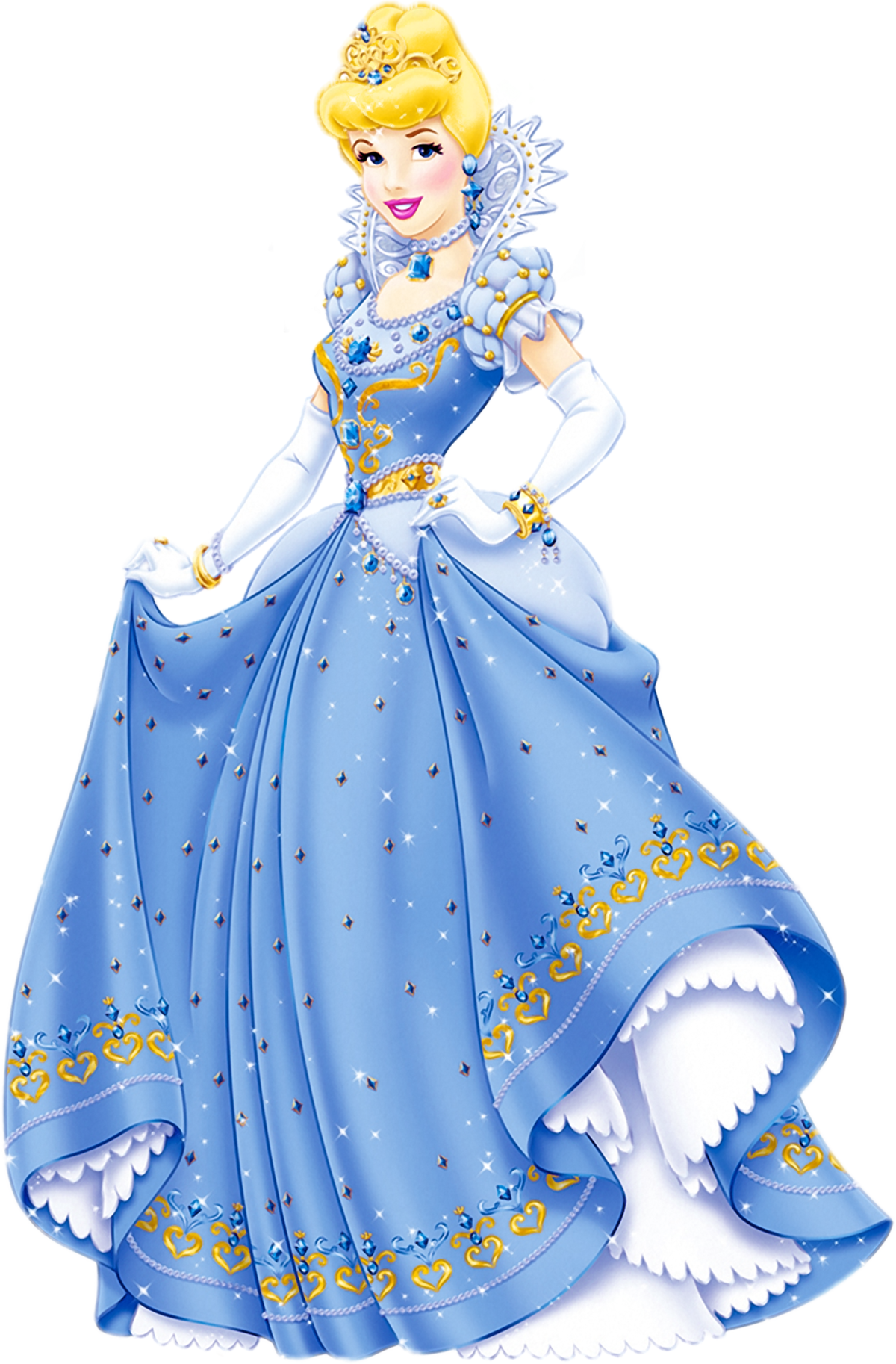 Elegant Cinderellain Blue Gown.png