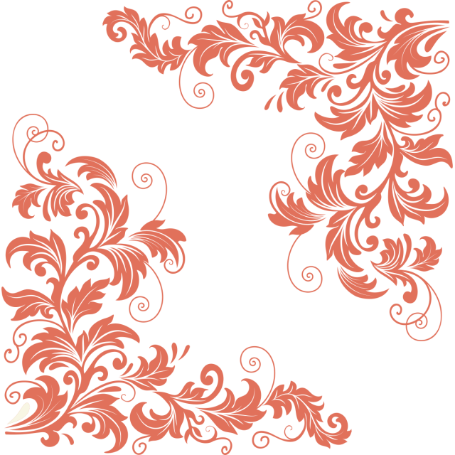 Elegant Coral Floral Ornament Vector