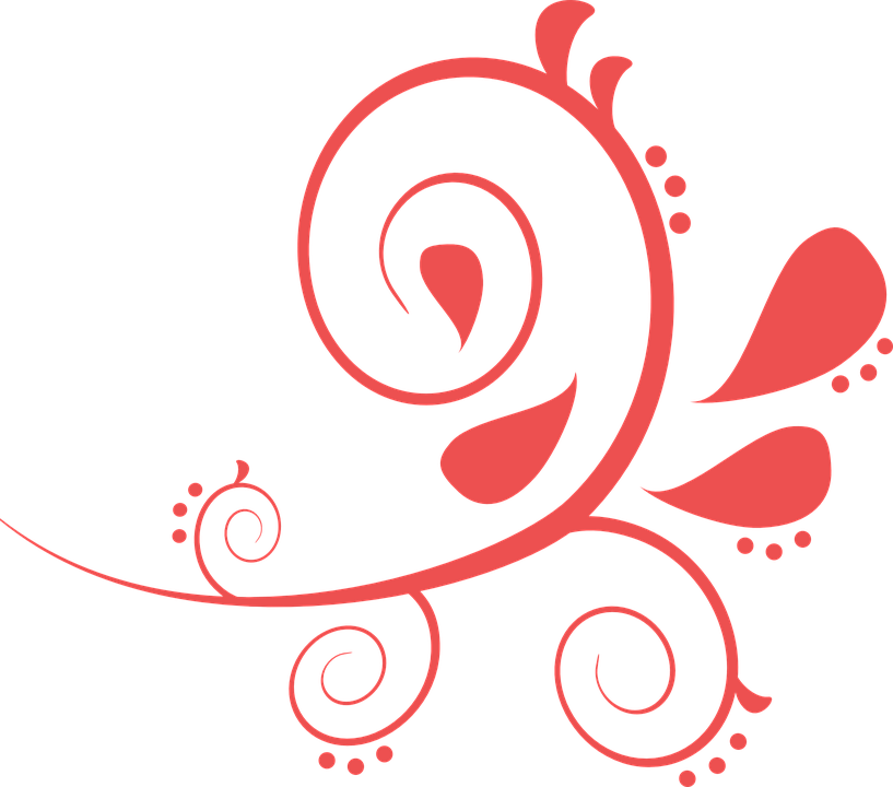 Elegant Coral Flourish Design