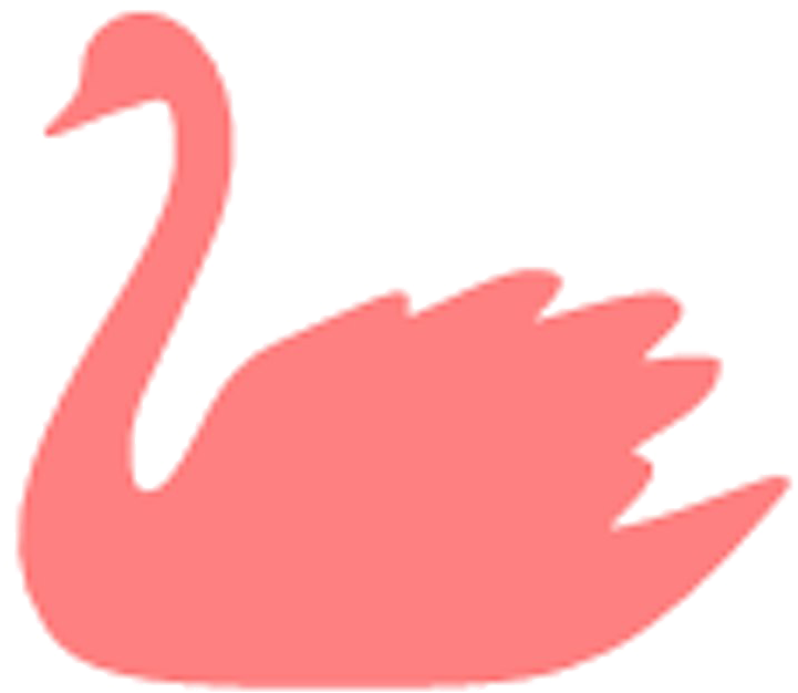 Elegant Coral Swan Silhouette