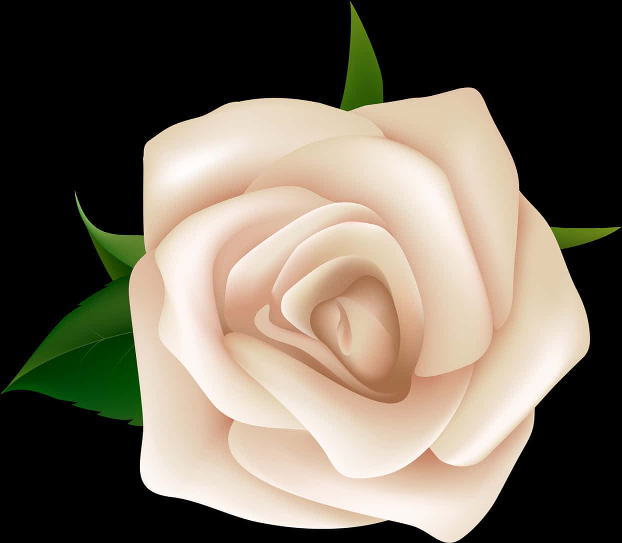 Elegant Cream Rose Illustration