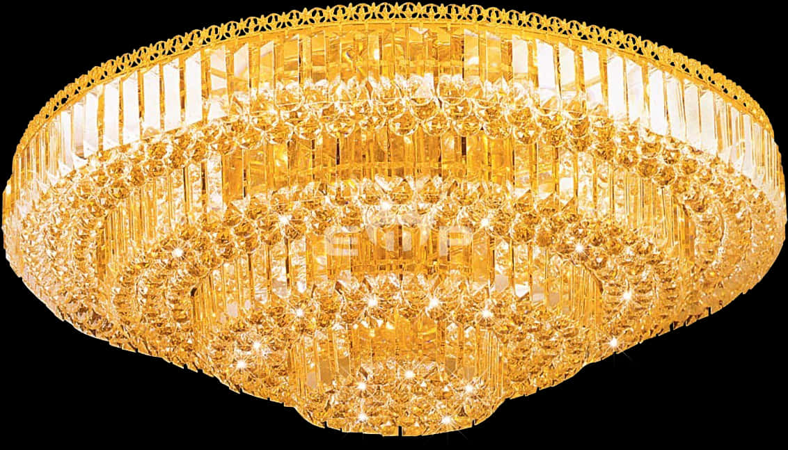 Elegant Crystal Chandelier Illuminated