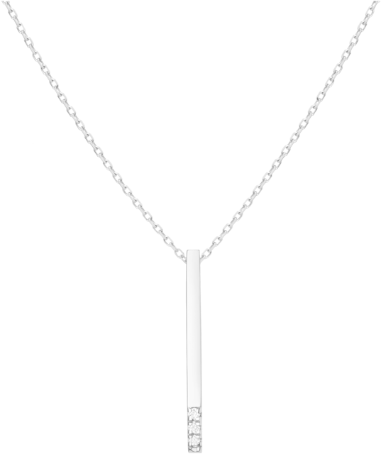 Elegant Diamond Bar Pendant Necklace