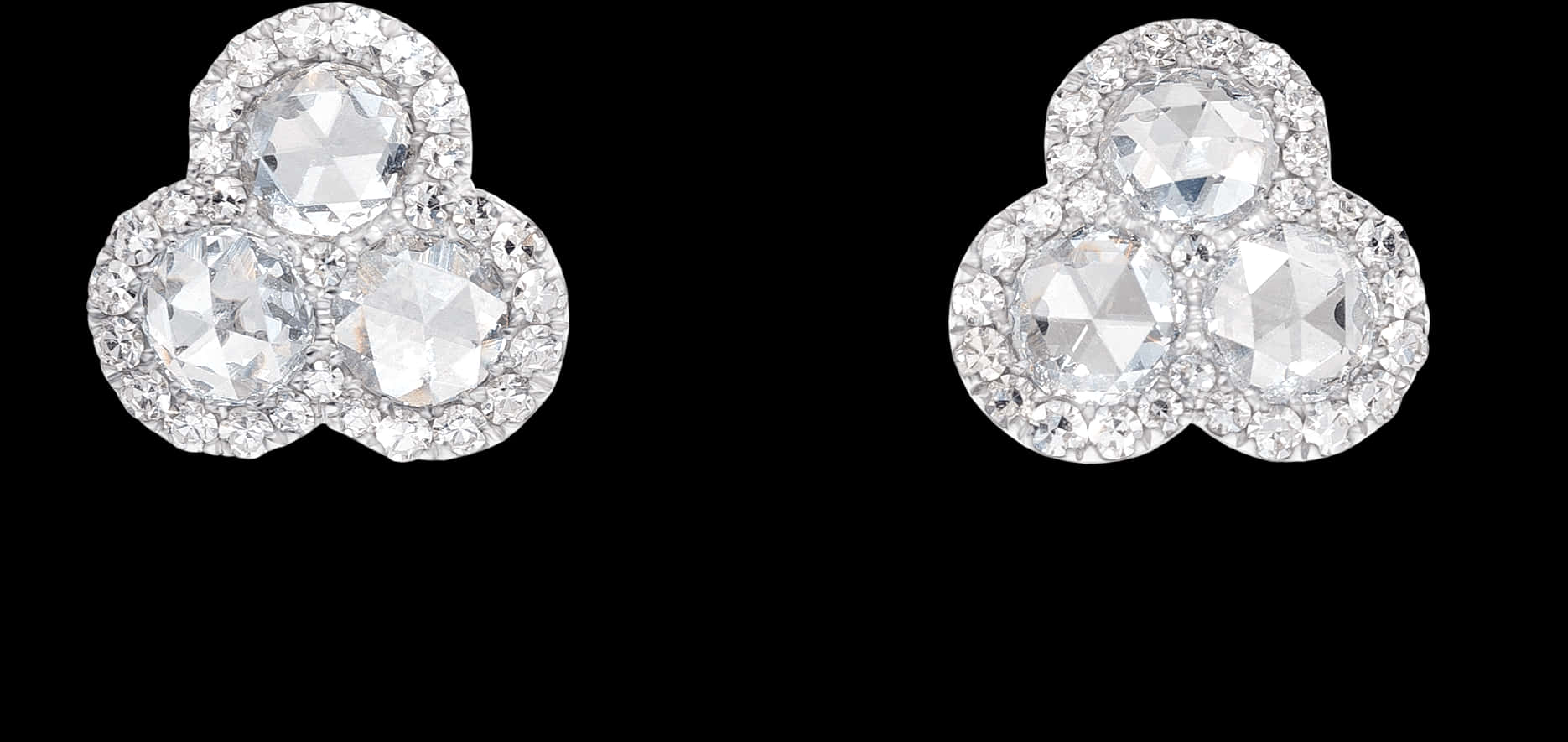 Elegant Diamond Earrings Isolated