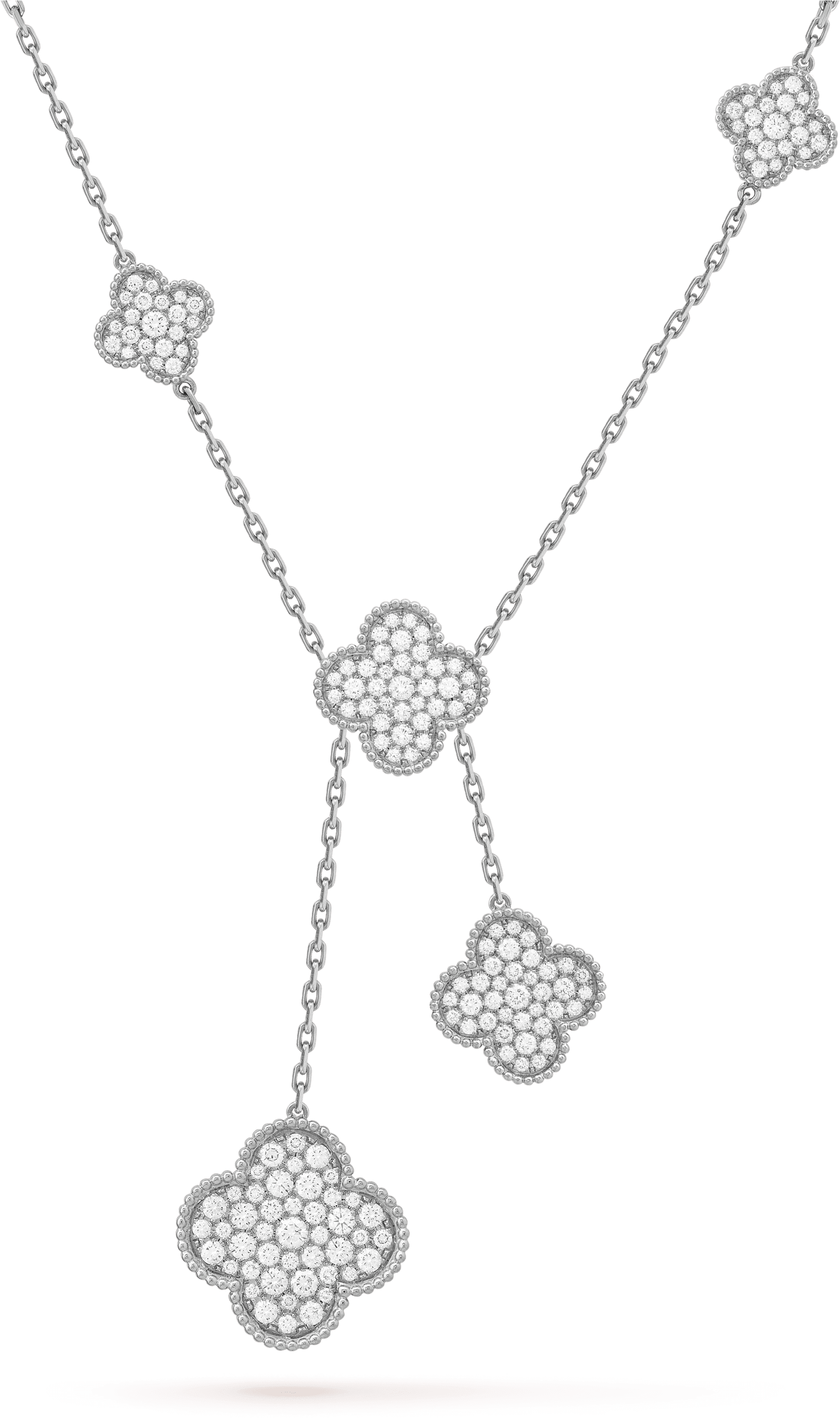 Elegant Diamond Flower Pendant Necklace