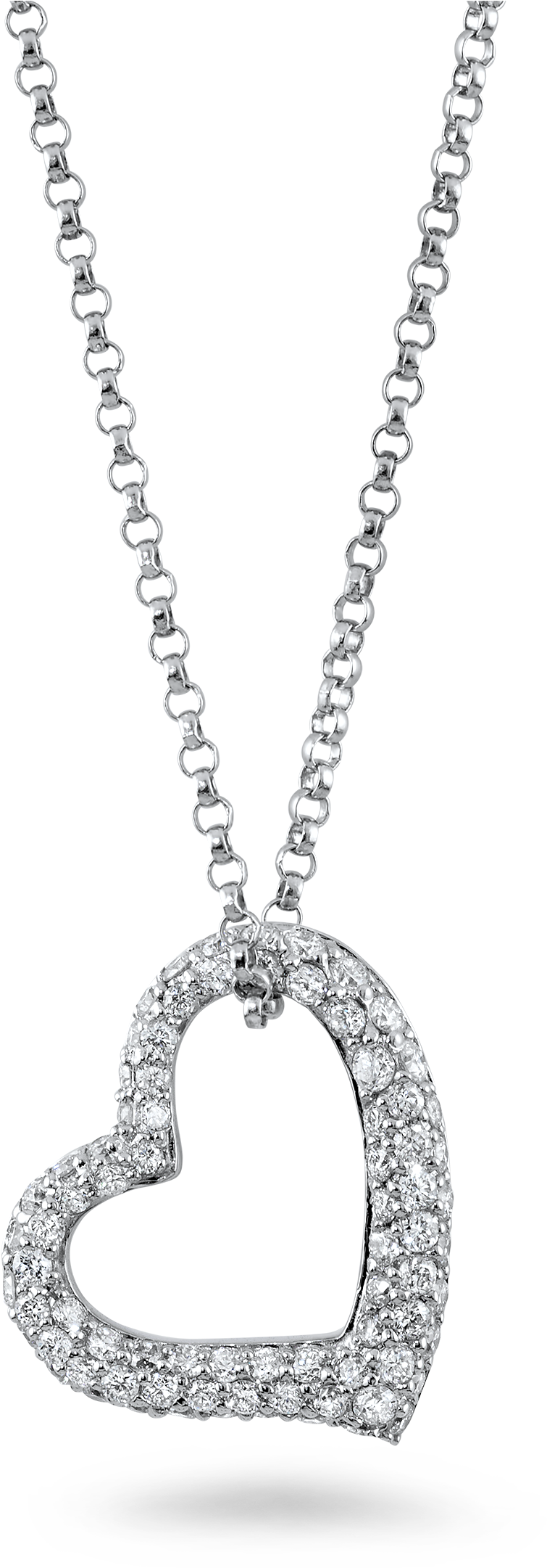 Elegant Diamond Heart Pendant Necklace