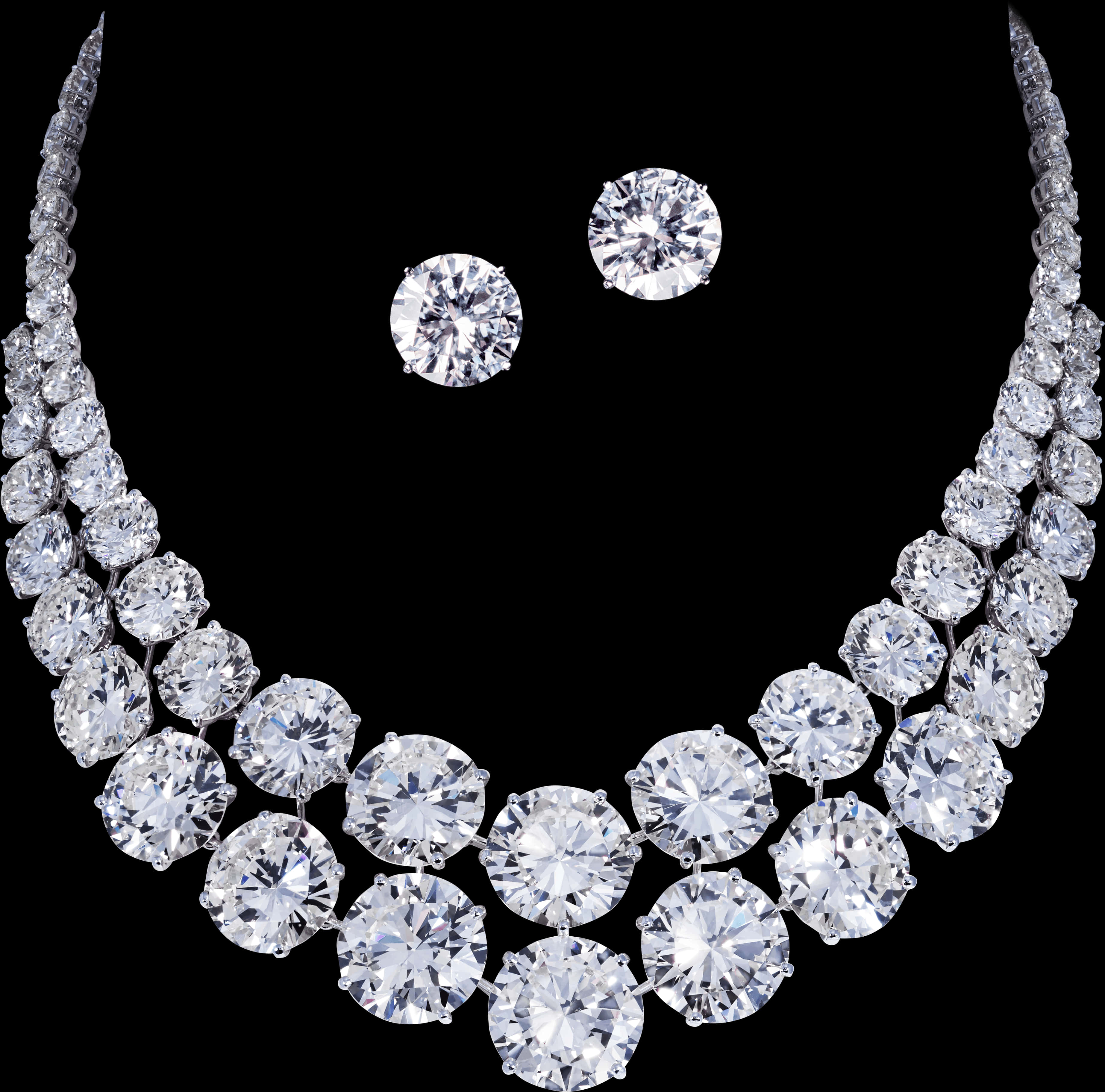 Elegant Diamond Necklaceand Earrings Set