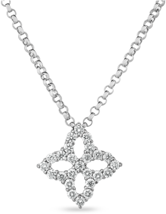 Elegant Diamond Quatrefoil Pendant Necklace