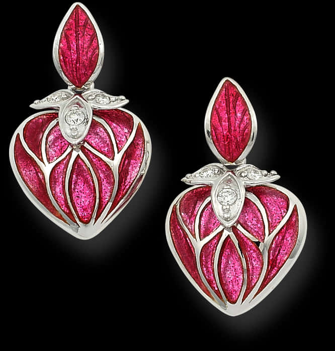 Elegant Diamond Ruby Earrings