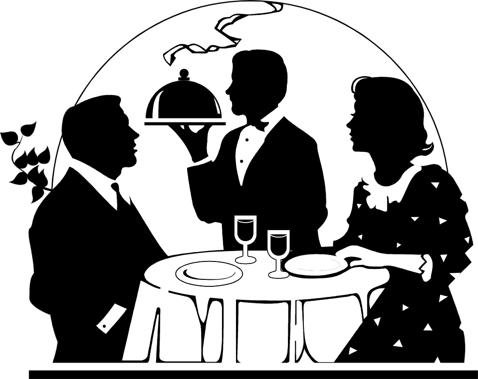 Elegant Dinner Service Silhouette