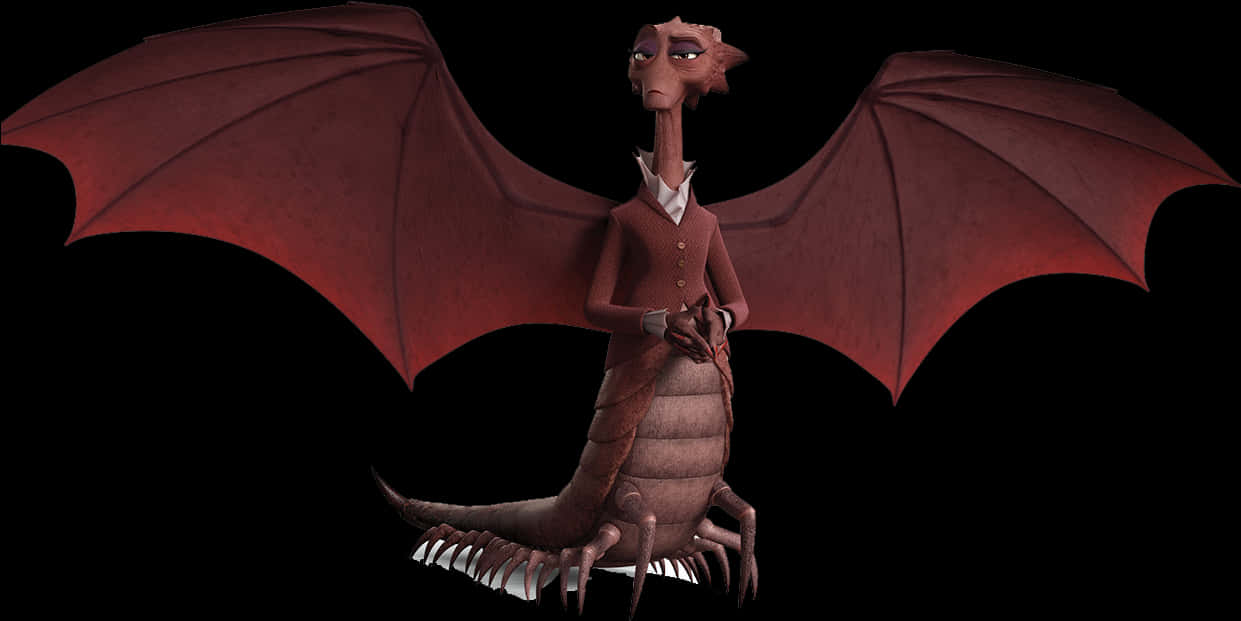 Elegant Dragon Cartoon Character