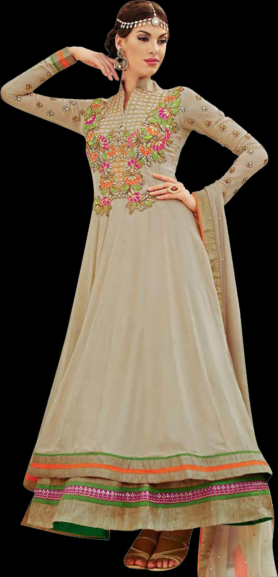 Elegant Embroidered Anarkali Suit