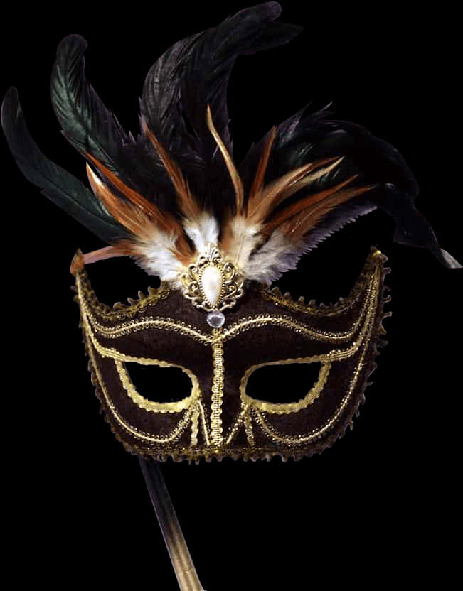 Elegant Feathered Venetian Mask