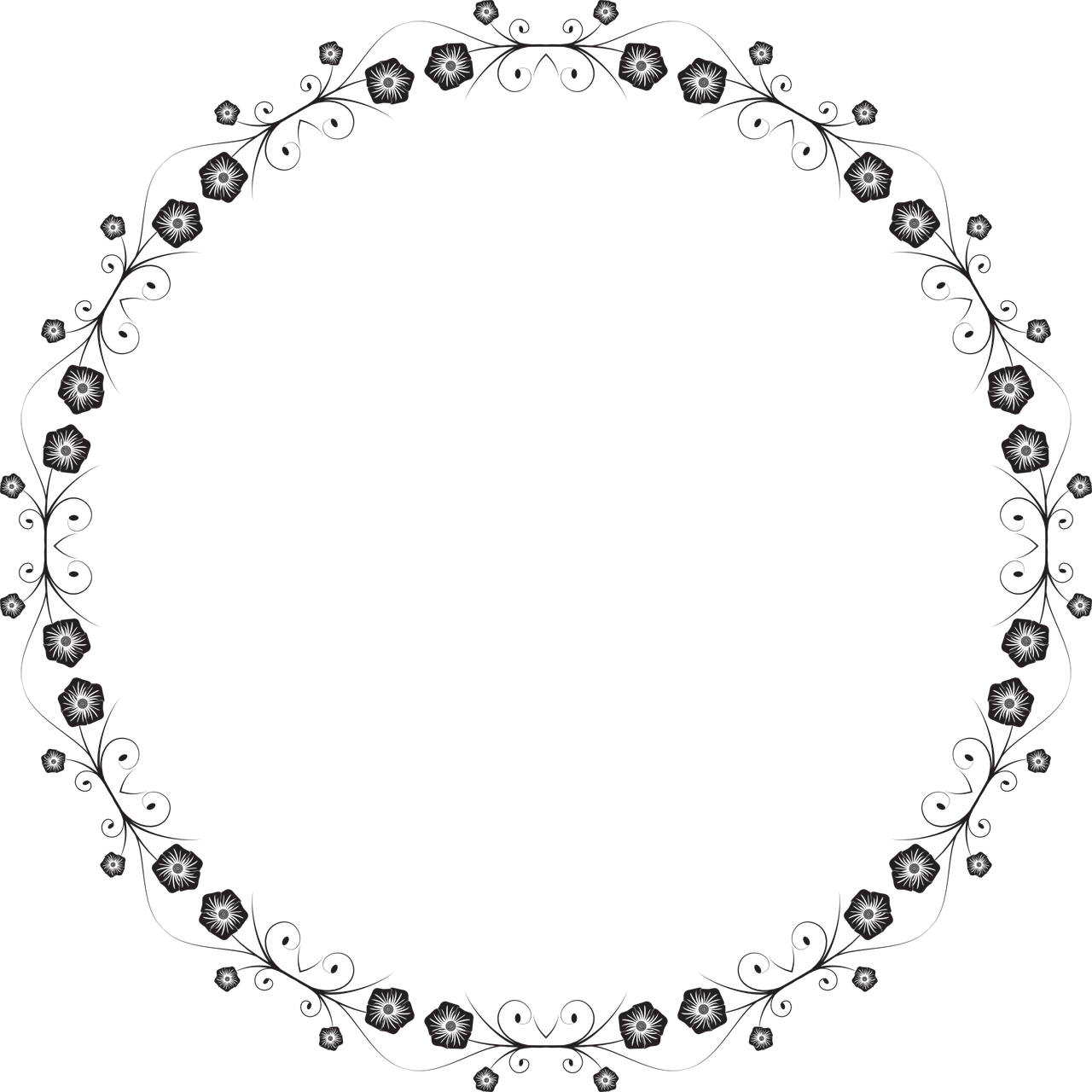 Elegant Floral Circle Frame