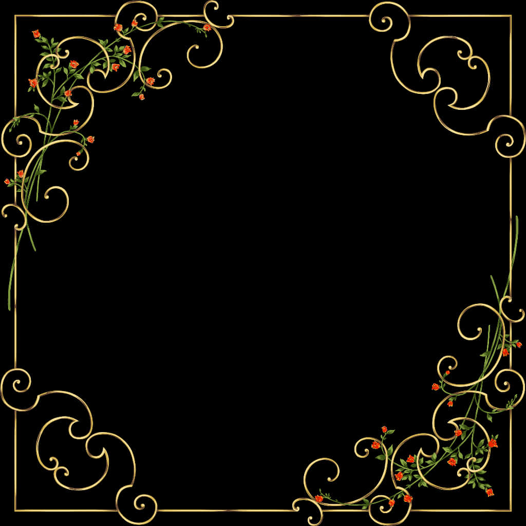 Elegant Floral Gold Border Design