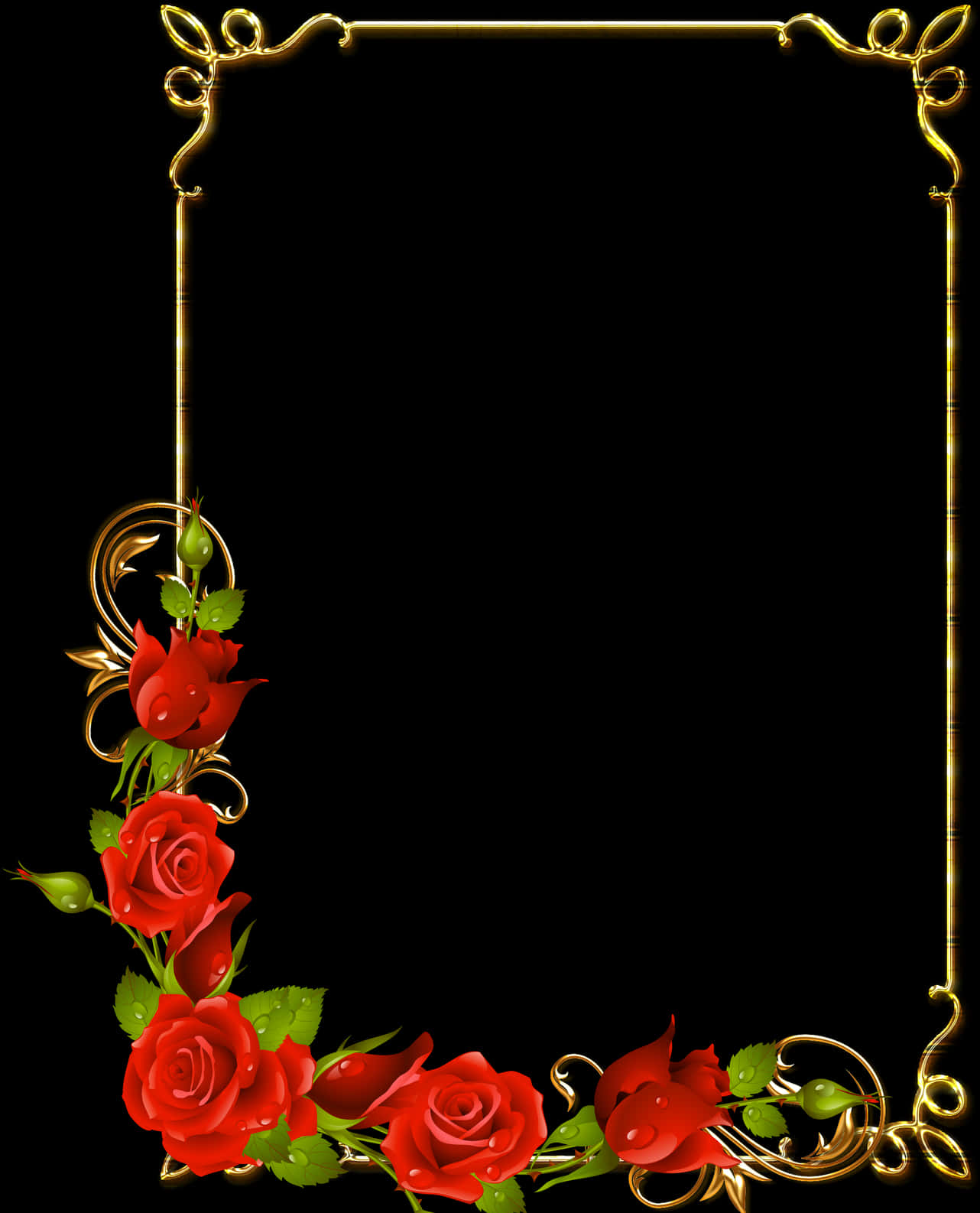 Elegant Floral Golden Border Design