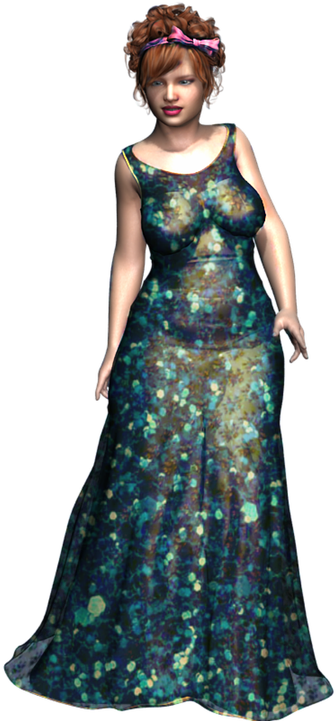 Elegant Floral Gown Model