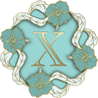 Elegant Floral Letter X Design