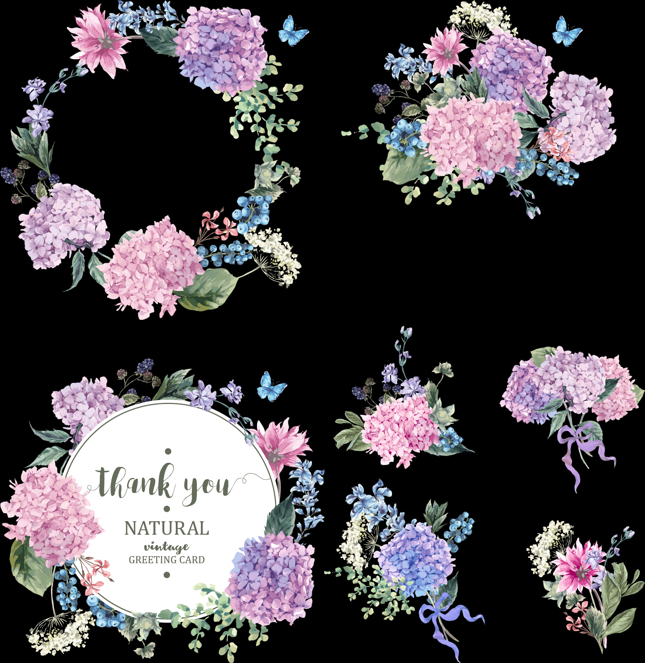 Elegant Floral Thank You Card Design