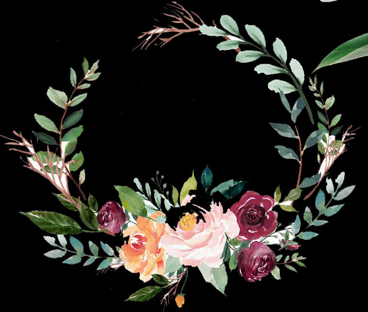 Elegant Floral Wreath Artwork