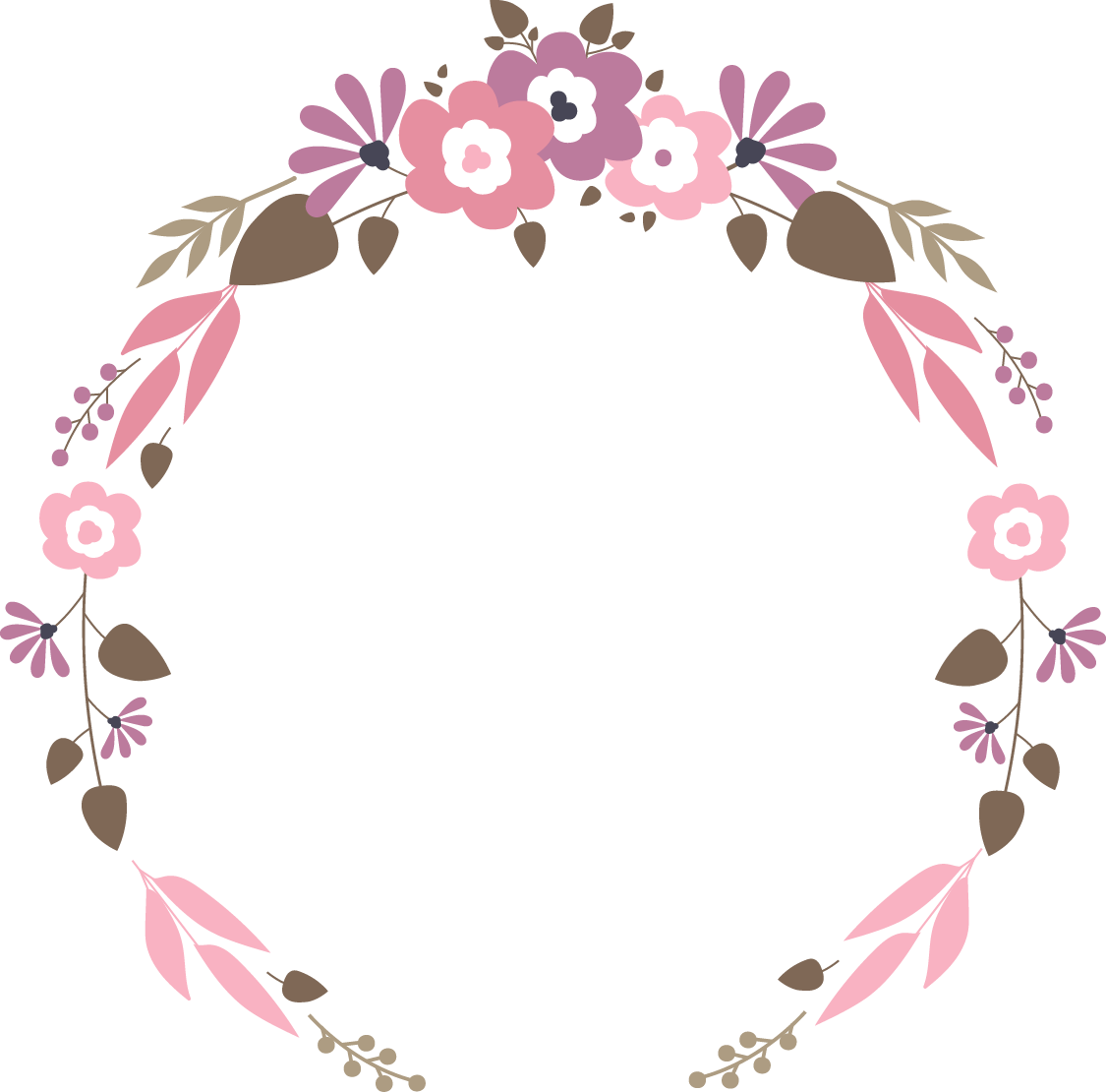 Elegant Floral Wreath Vector