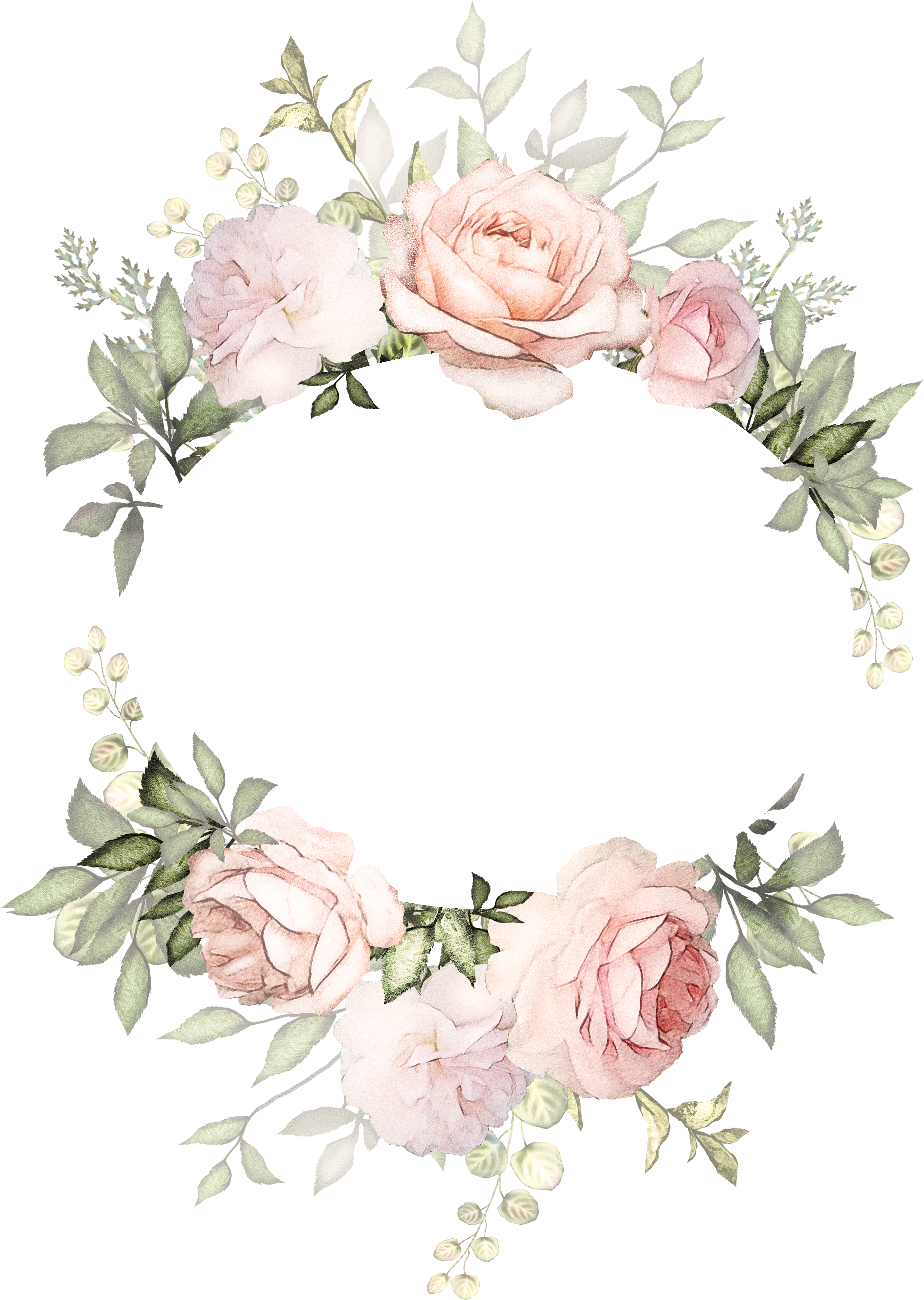 Elegant Floral Wreath Vector