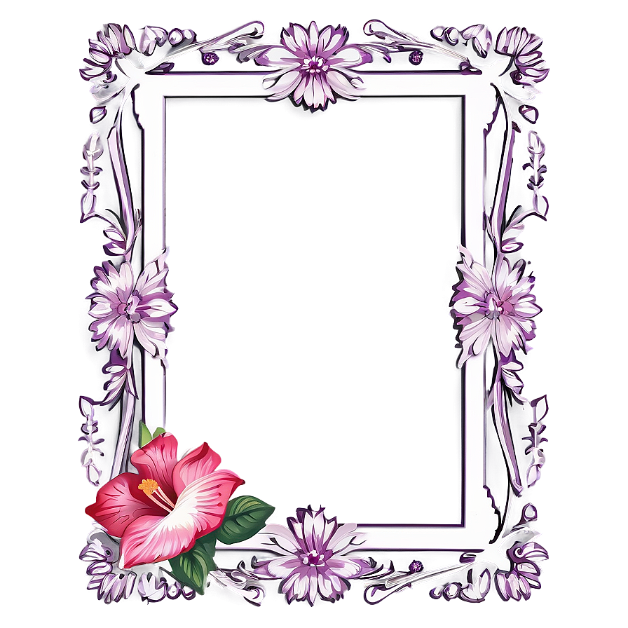 Elegant Flower Frame Png Quh