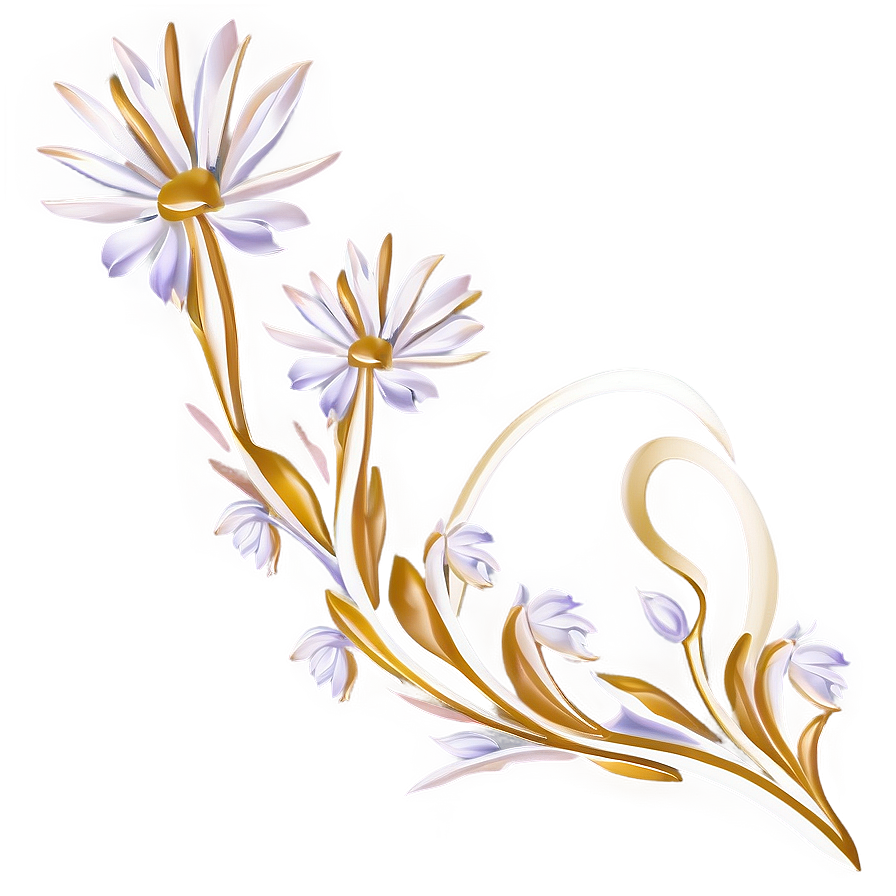 Elegant Flower Outline Design Png 89