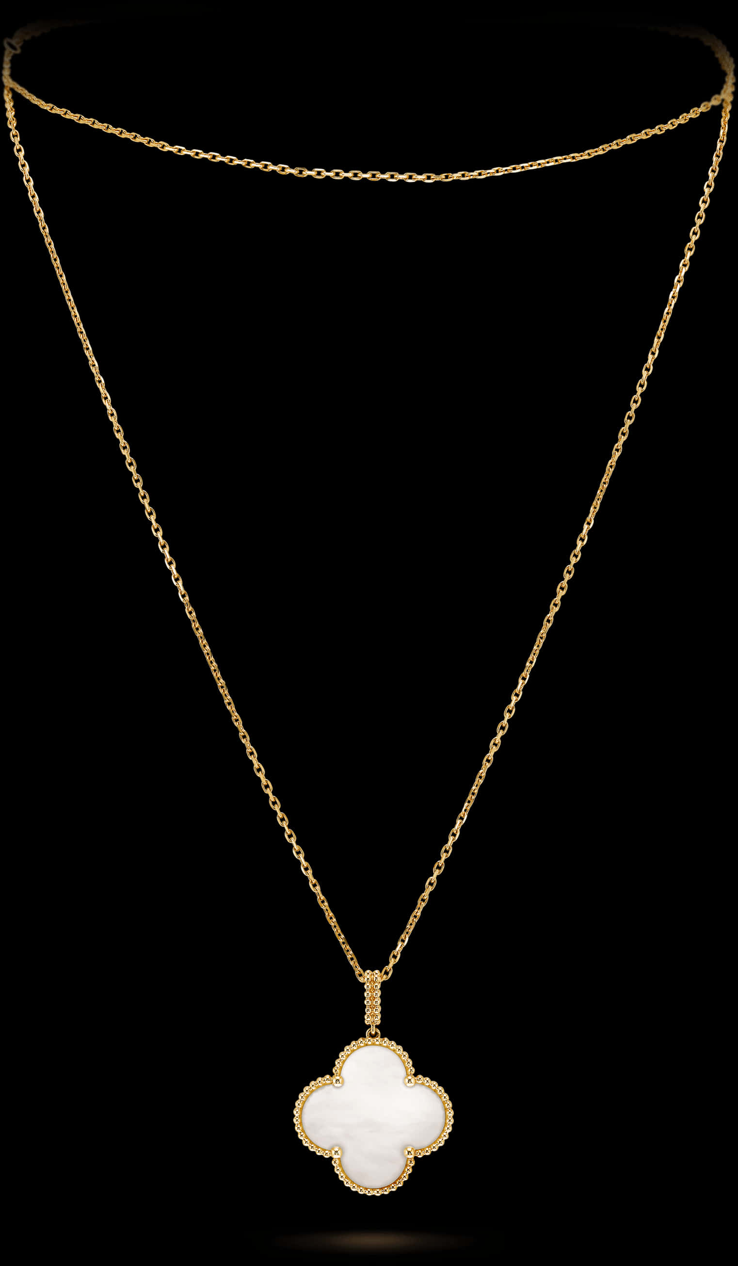 Elegant Gold Chainwith White Pendant