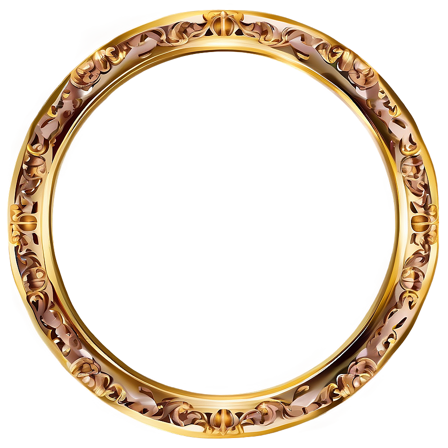 Elegant Gold Circle Frame Png Ajy85