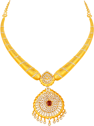 Elegant Gold Diamond Necklace Design