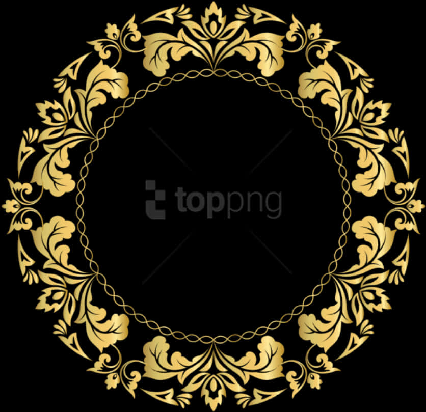 Elegant Gold Floral Frame