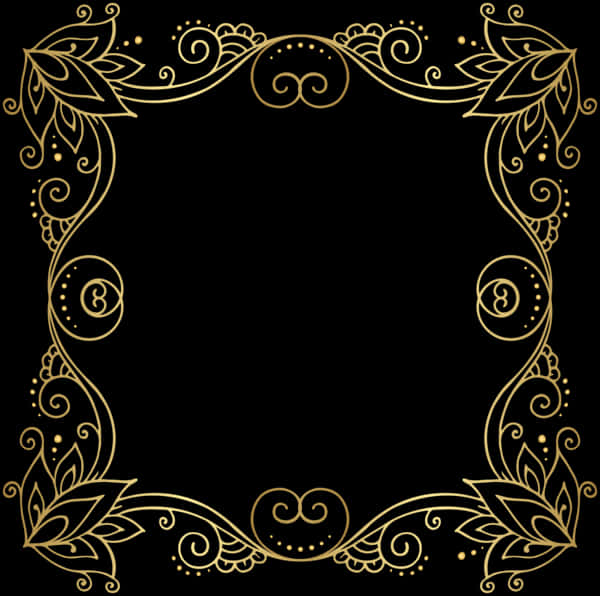 Elegant Gold Floral Frame