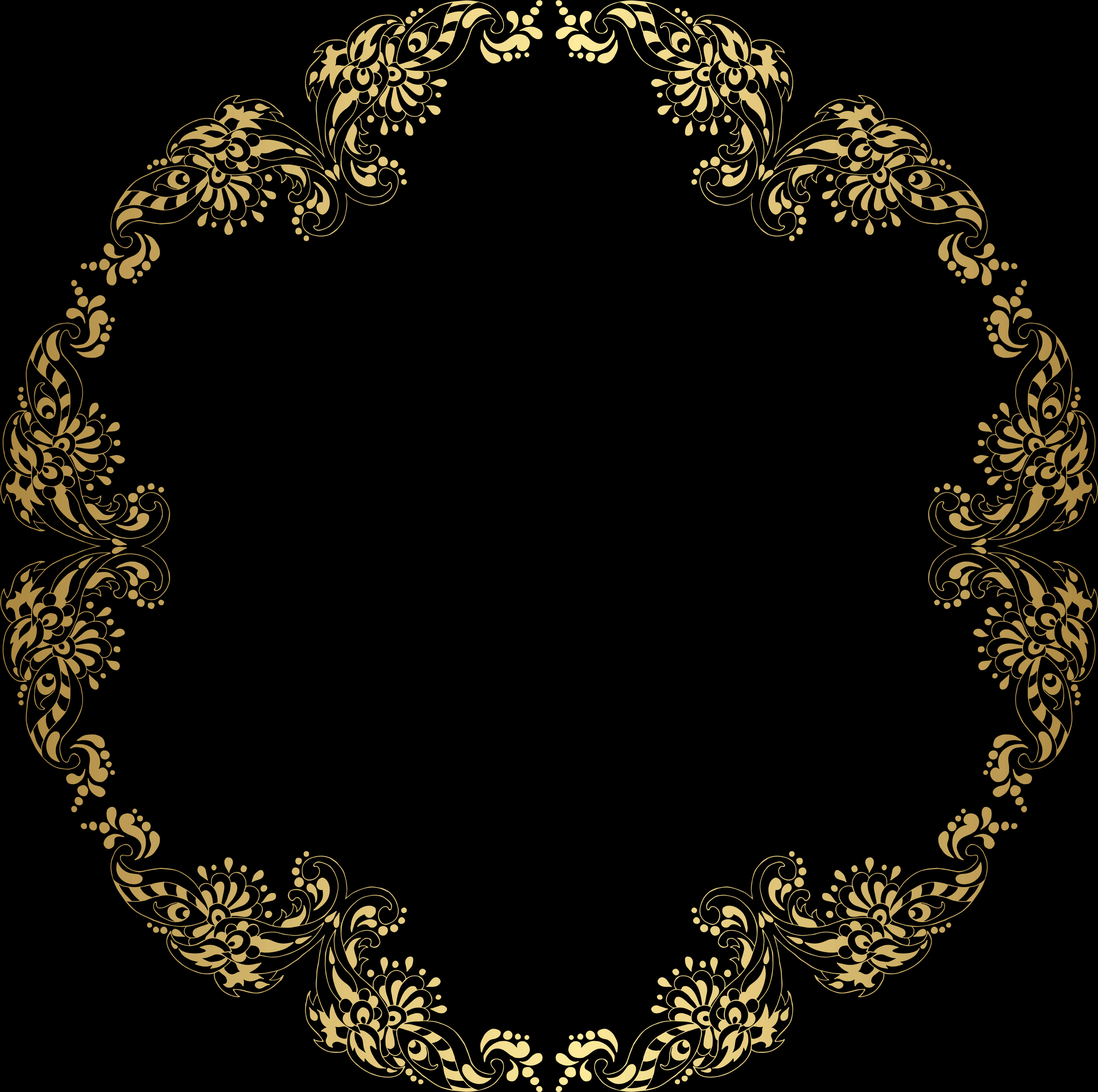 Elegant Gold Floral Frame