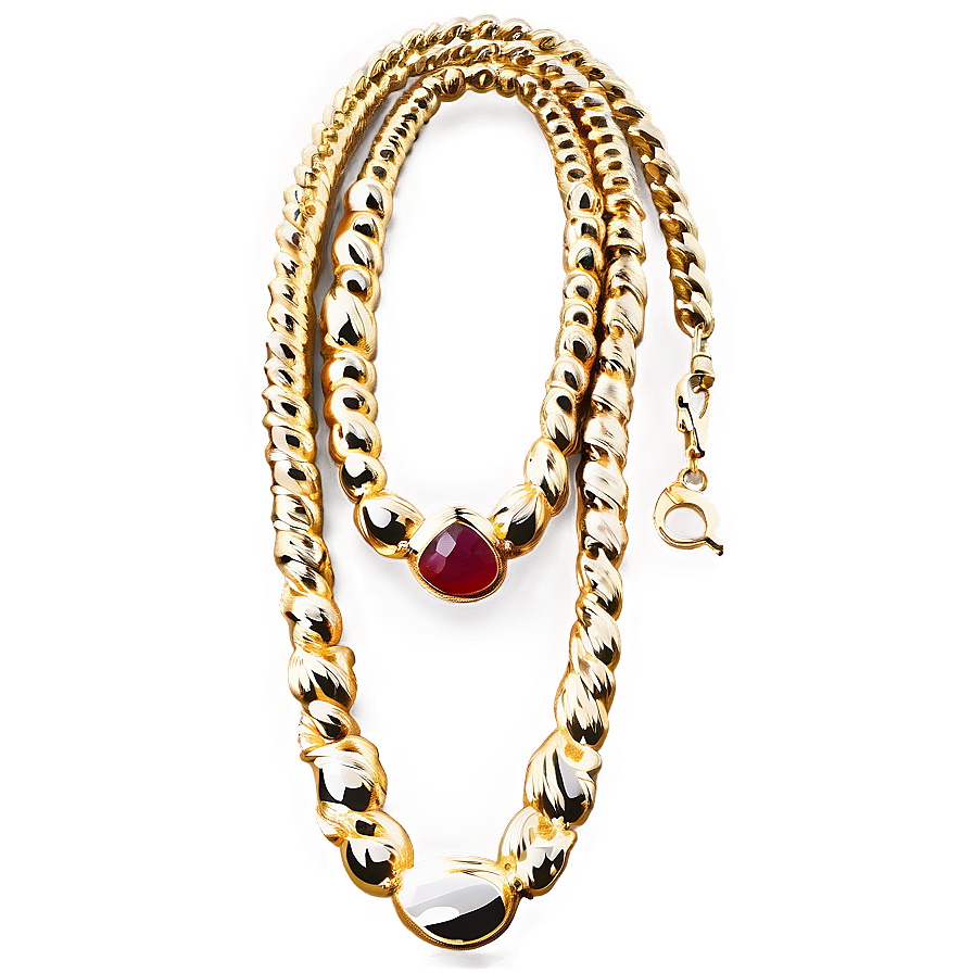 Elegant Gold Necklace Png 06122024