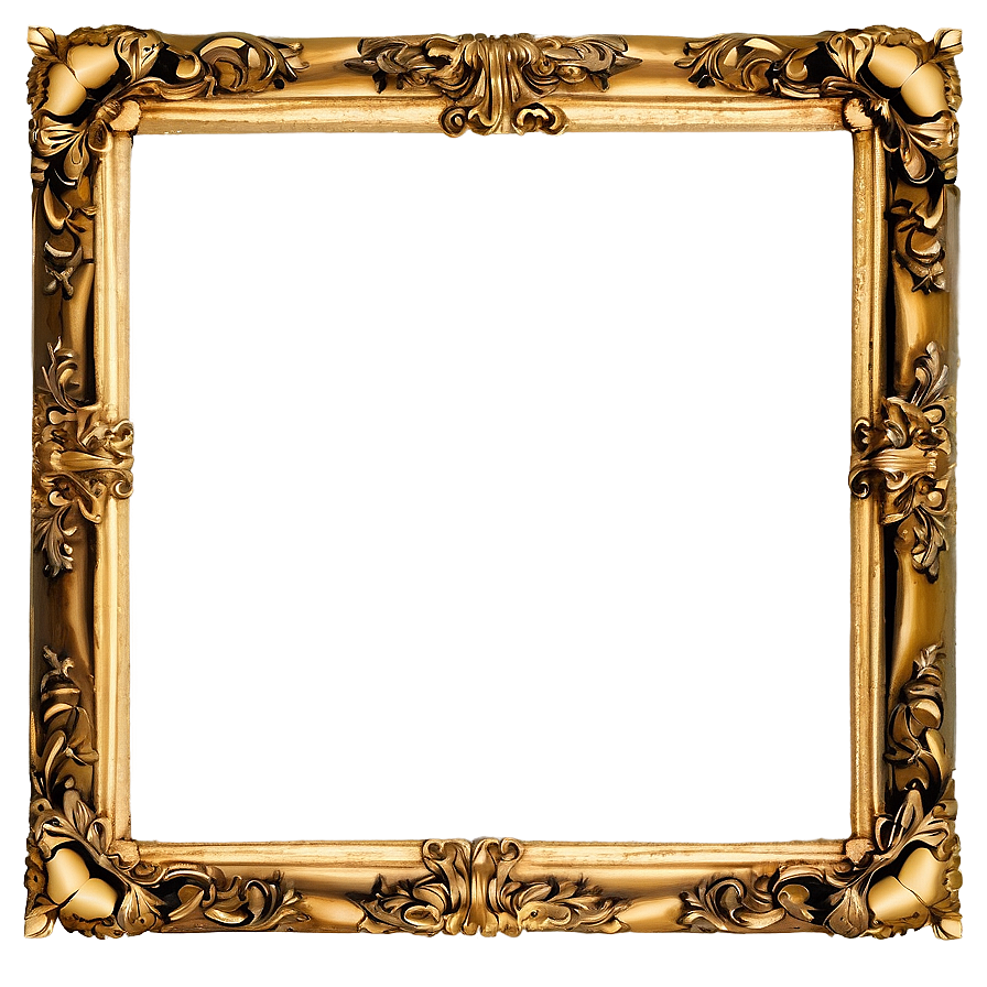 Elegant Gold Picture Frame Png 7