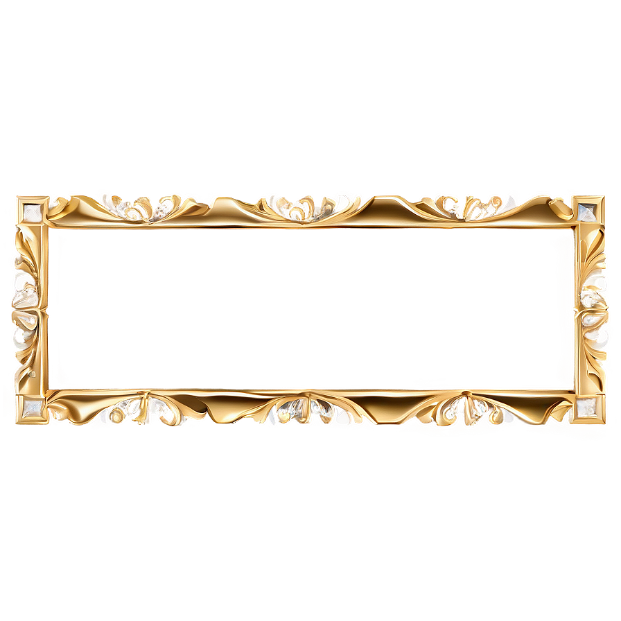 Elegant Gold Rectangle Border Png 97