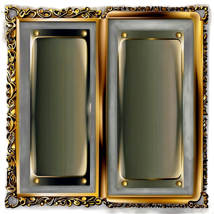 Elegant Gold Rectangle Border Png Rwt