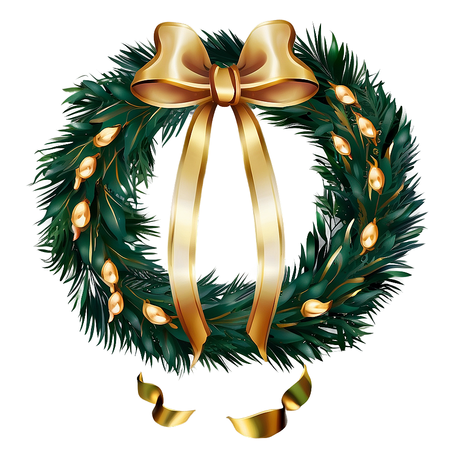 Elegant Gold Wreath Design Png 05242024