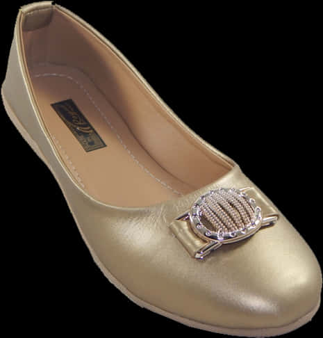 Elegant Golden Ballet Flat Ladies Chappal