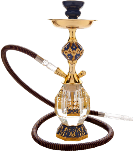 Elegant Golden Blue Hookah