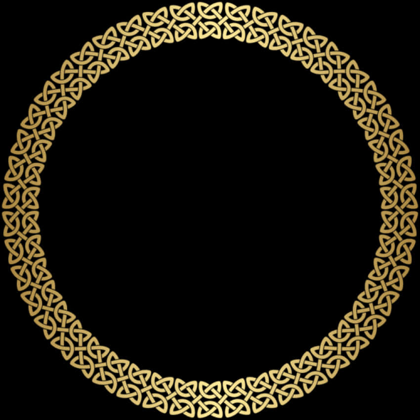 Elegant Golden Celtic Knot Border